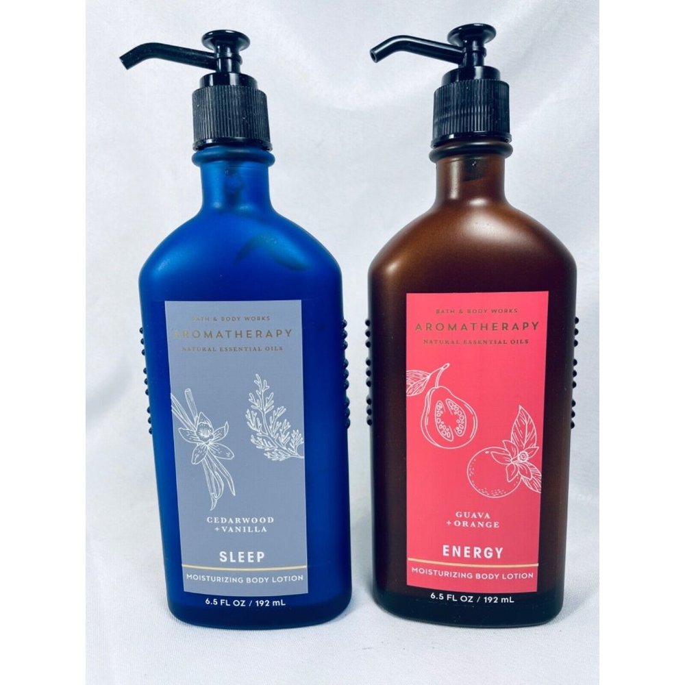 Bath & Body Works Aromatherapy Sleep Energy Lotion 6.5 oz Glass Bottle Pump
